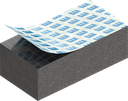 Cell sponge rubber 10 x 15 mm, CR black stretch eliminating and self-adhesive