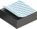 Cell sponge rubber 12 x 30 mm, EPDM black stretch eliminating and self-adhesive