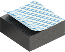 Cell sponge rubber 12 x 30 mm, EPDM black stretch eliminating and self-adhesive