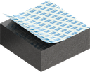 Cell sponge rubber 12 x 30 mm, EPDM black stretch eliminating and self-adhesive