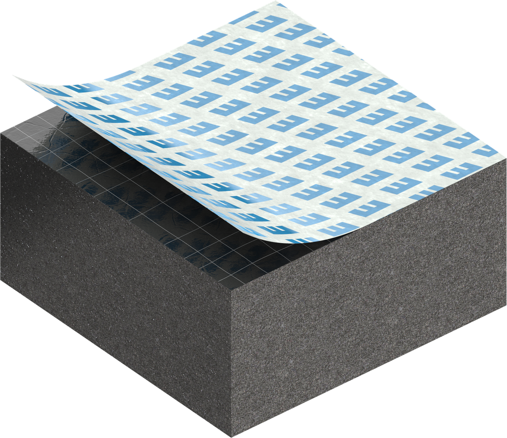 Cell sponge rubber 15 x 30 mm, EPDM black stretch eliminating and self-adhesive