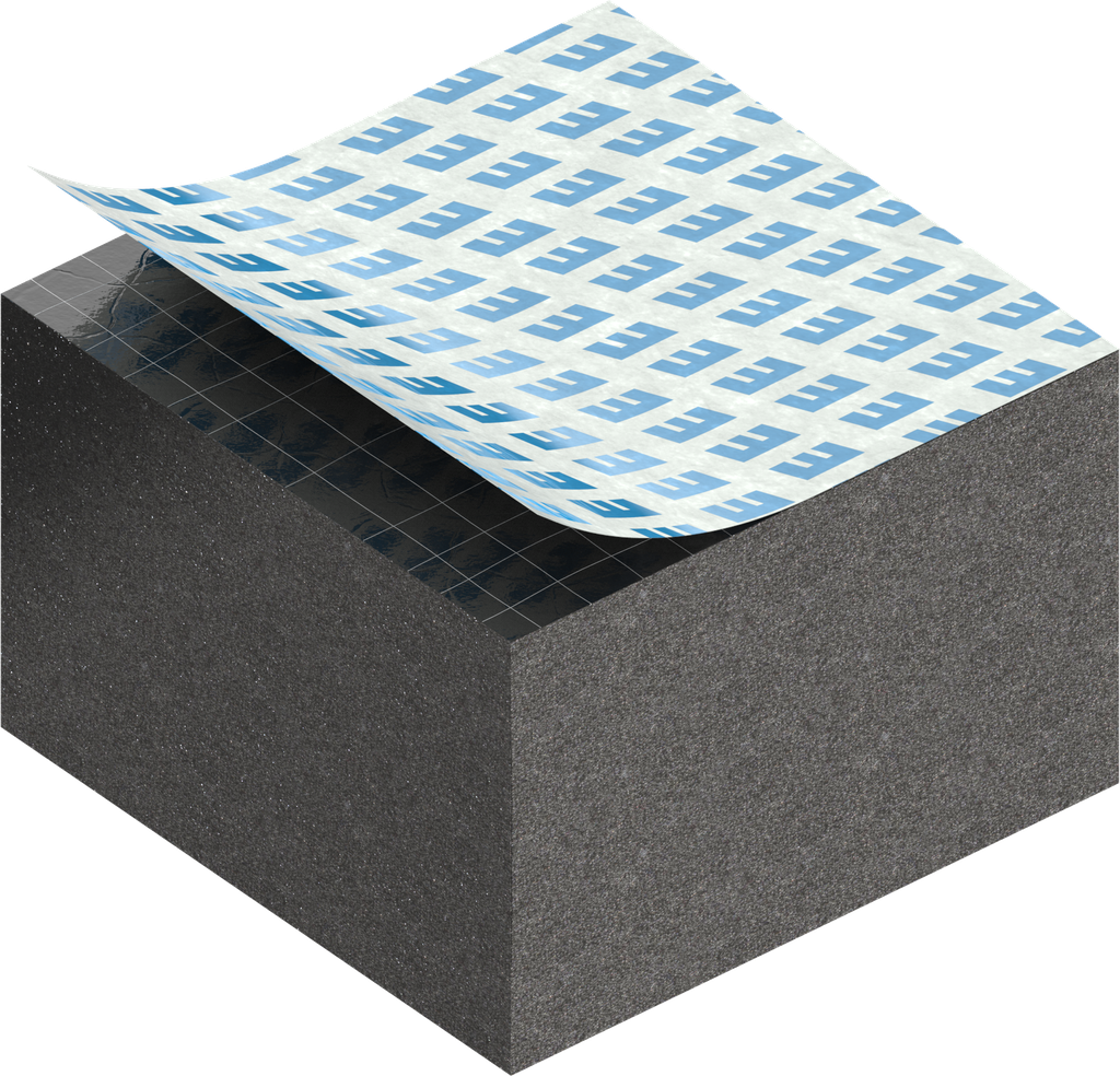 Cell sponge rubber 20 x 30 mm, EPDM black stretch eliminating and self-adhesive