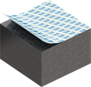 Cell sponge rubber 20 x 30 mm, EPDM black stretch eliminating and self-adhesive