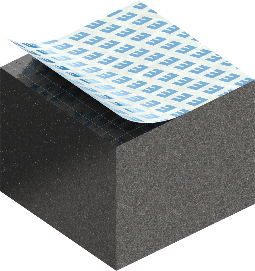 Cell sponge rubber 25 x 30 mm, EPDM black stretch eliminating and self-adhesive