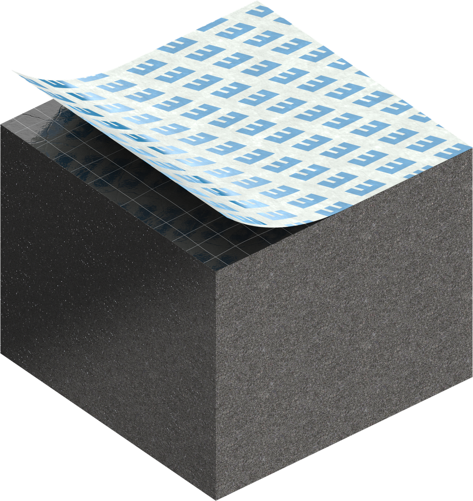 Cell sponge rubber 25 x 30 mm, EPDM black stretch eliminating and self-adhesive