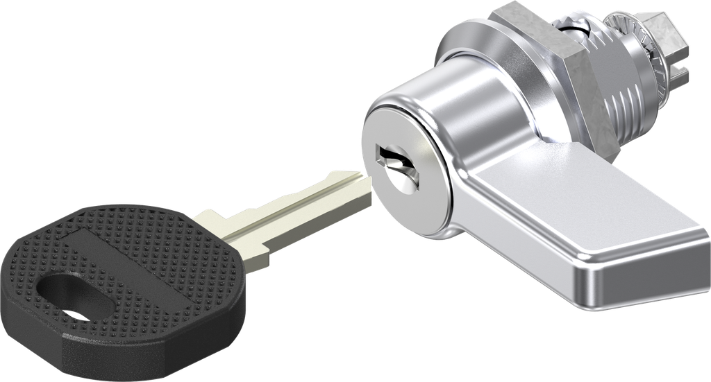 Wing knob quarter turn, keyed different, Zinc die chrome-plated