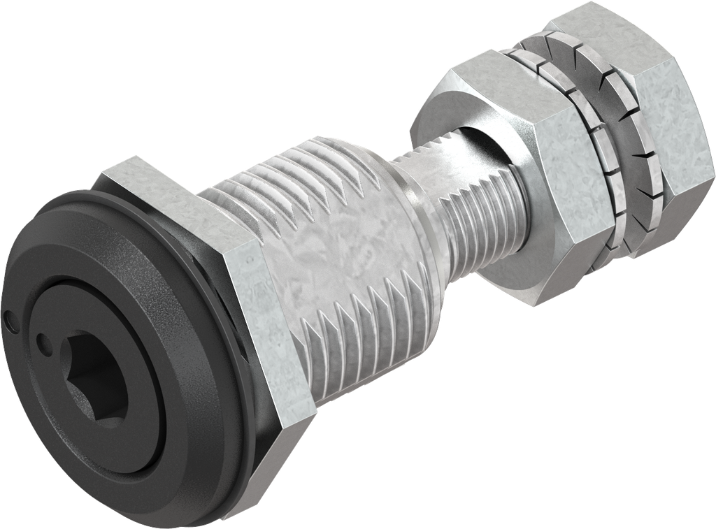 Cierre de compresión hexágono interior SW 5, zamak recubierto de polvo negro