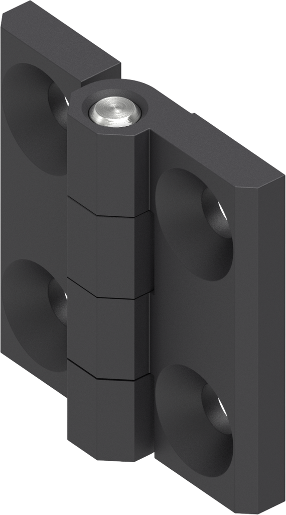 180° Scharnier, Edelstahl AISI 316 schwarz gepulvert