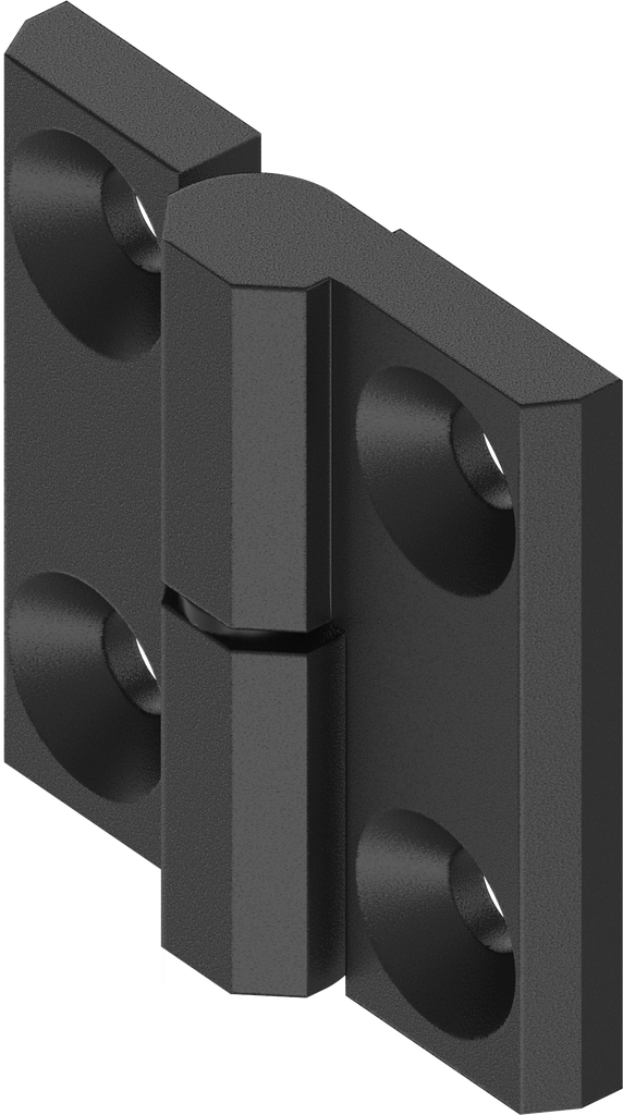 180° Hinge, left version, Zinc die black powder-coated