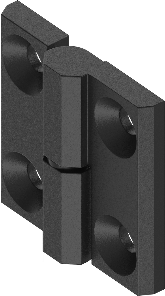 180° Hinge, left version, Zinc die black powder-coated