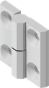 180° Scharnier Ausführung links, GD-Zn weißaluminium gepulvert