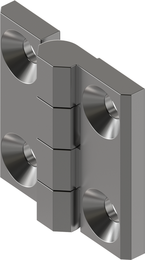 180° Hinge without hinge pin, Aluminium anthracite anodized