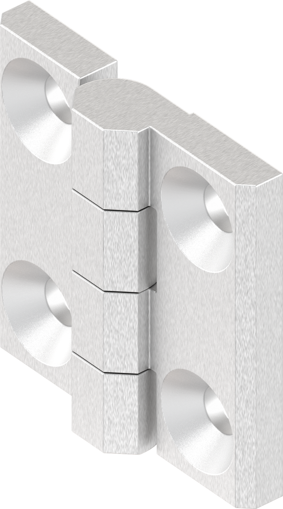 180° Hinge without hinge pin, Stainless steel AISI 316 polished