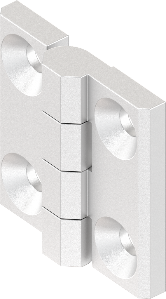 180° Hinge without hinge pin, Stainless steel AISI 316 bright polished