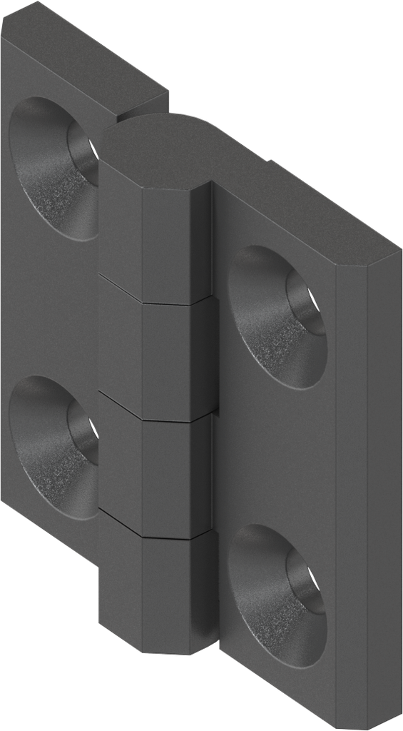 180° Hinge without hinge pin, Polyamide GF black