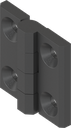 180° Hinge without hinge pin, Aluminium black powder-coated