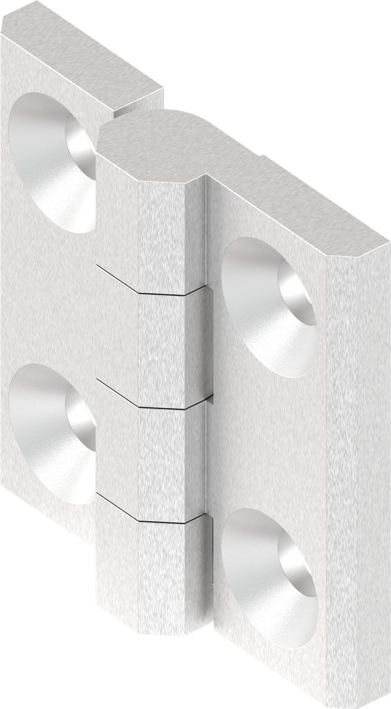 180° Hinge without hinge pin, Stainless steel AISI 316 polished