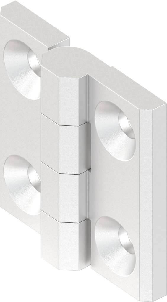 180° Hinge without hinge pin, Stainless steel AISI 316 bright polished