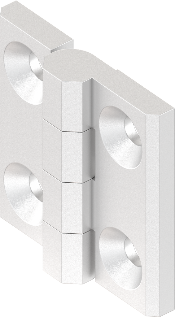 180° Hinge without hinge pin, Stainless steel AISI 316 bright polished