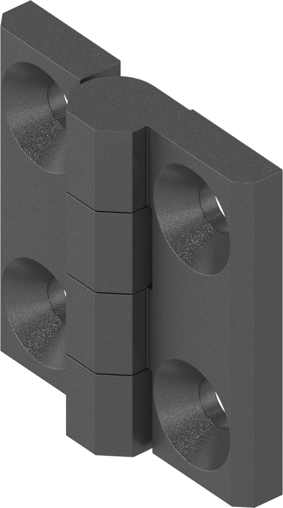 180° Hinge without hinge pin, Zinc die black powder-coated