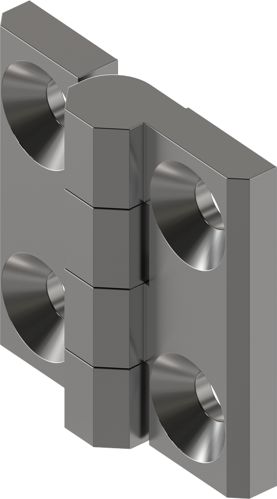 180° Hinge without hinge pin, Aluminium anthracite anodized