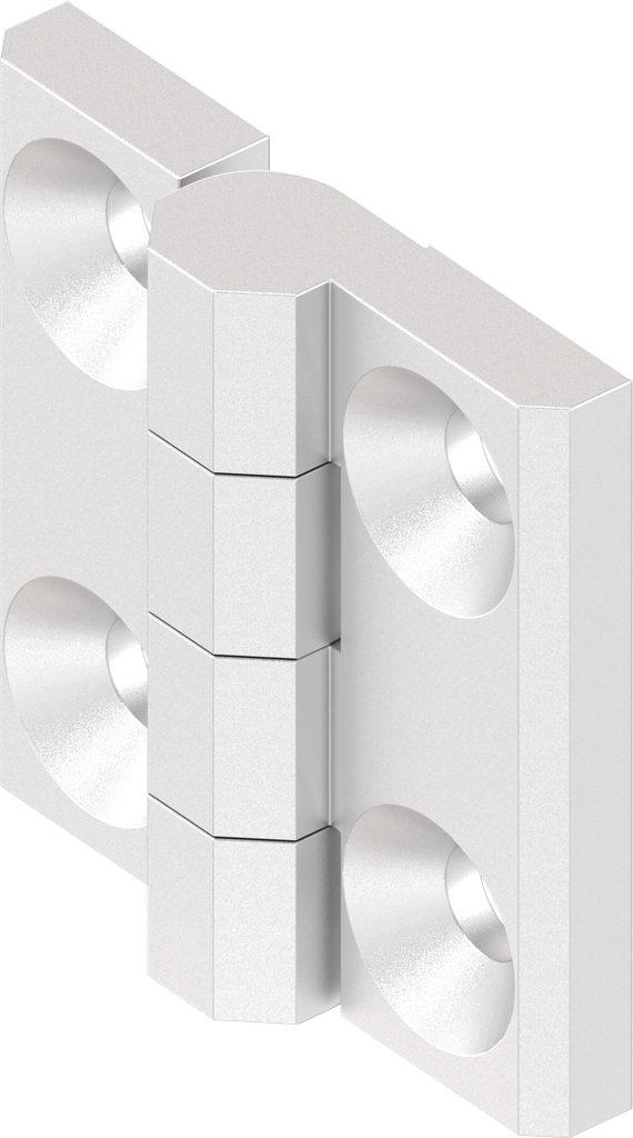 180° Hinge without hinge pin, Stainless steel AISI 316 bright polished