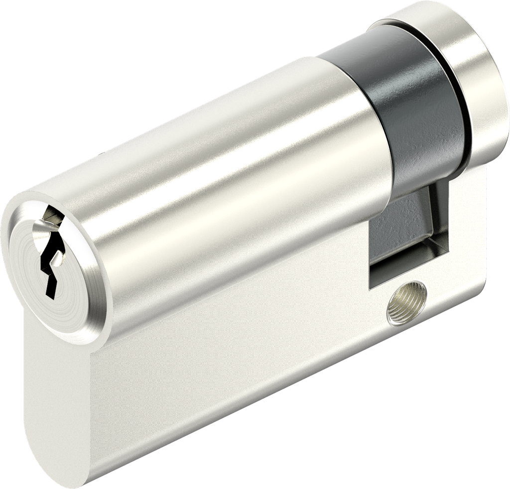 Profile half cylinder acc. to DIN 18252, keyed 110319 with 3 keys, Brass nickel-plated