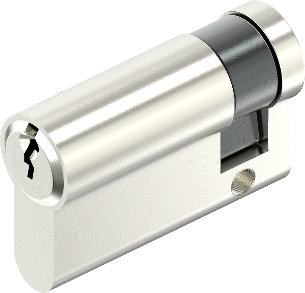 Profile half cylinder acc. to DIN 18252, keyed 110319 with 3 keys, Brass nickel-plated