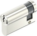 Profile half cylinder acc. to DIN 18252, keyed 110319 with 3 keys, Brass nickel-plated