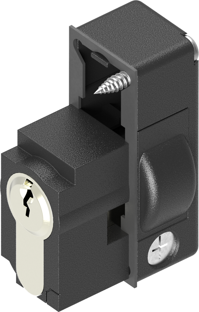 Locking set with profile half cylinder acc. to DIN 18252 keyed 110319 with 3 keys, Polyamide GF black