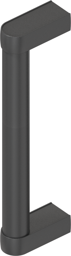 Tube handle, Aluminium black plastic-coated