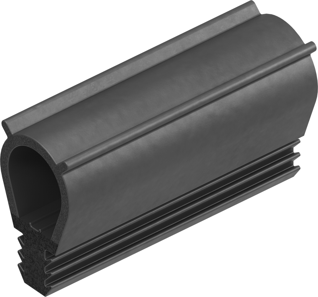 Sealing profile made of fire protection material, Foam rubber EPDM; clamping profile EPDM 60 ± 5 Shore A black