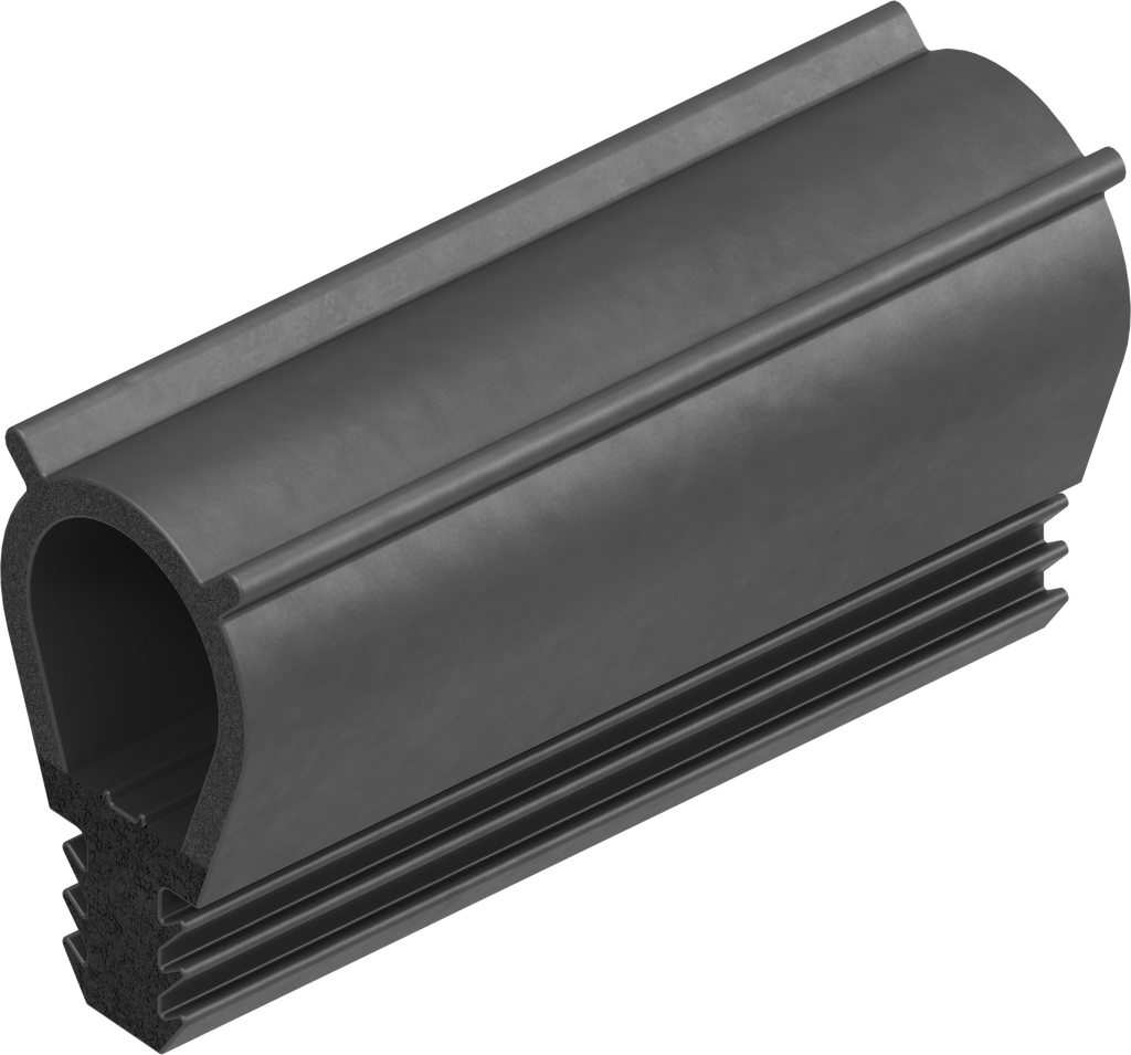 Sealing profile made of fire protection material, Foam rubber EPDM; clamping profile EPDM 60 ± 5 Shore A black