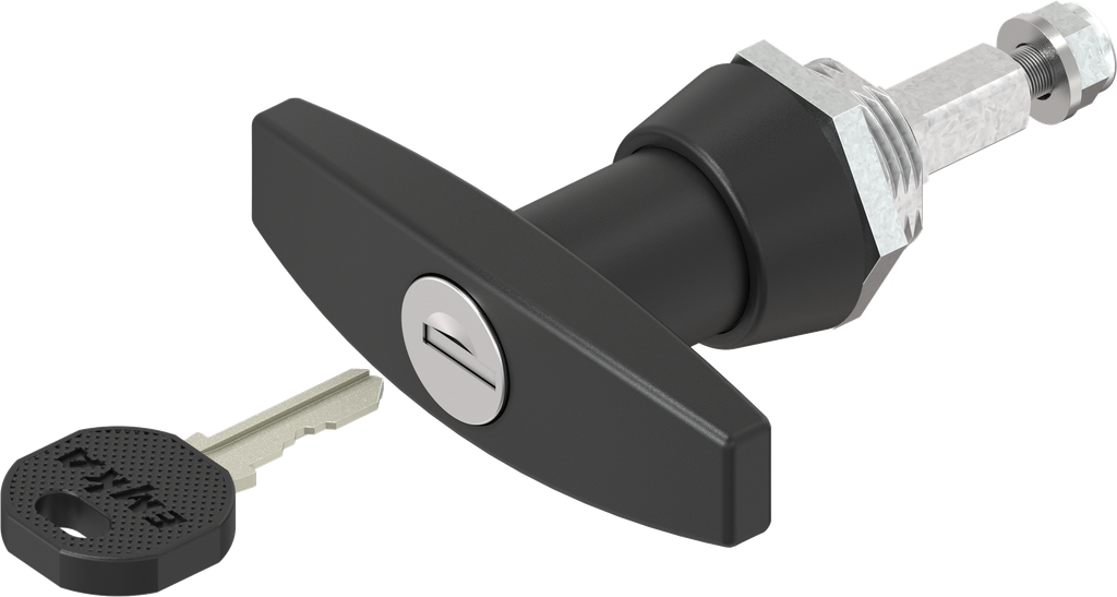 T-handle, keyed different, Zinc die black powder-coated