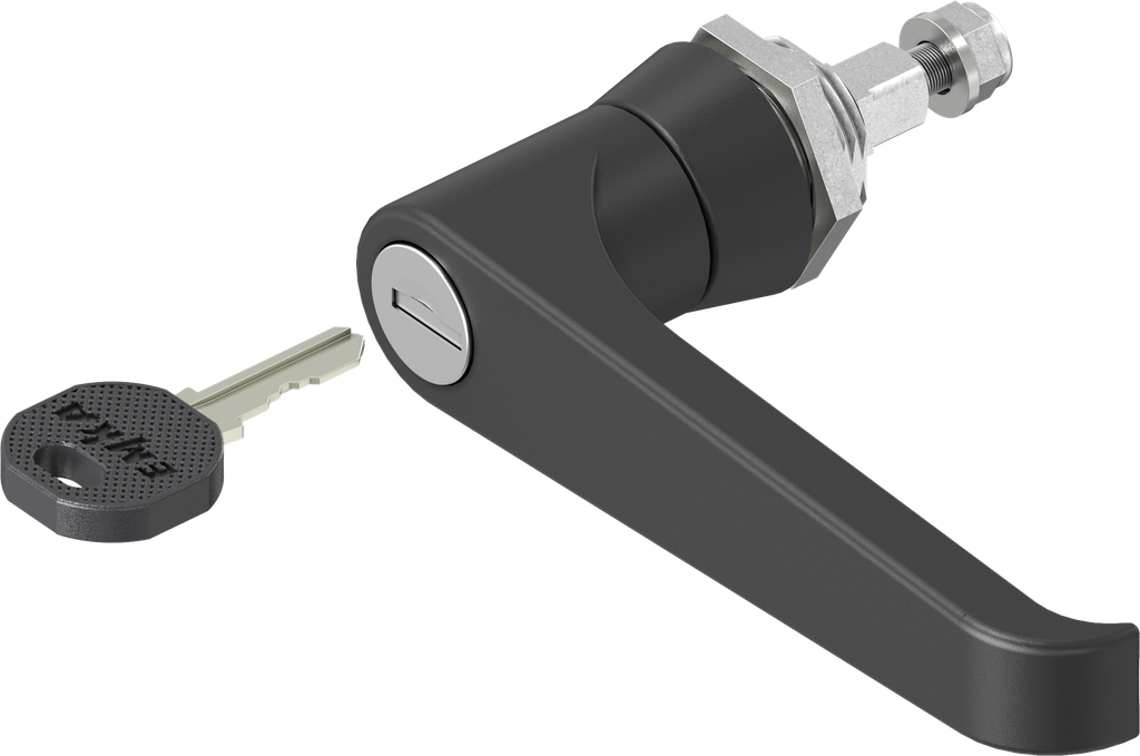 L-handle keyed EK 333, Zinc die black powder-coated