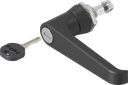 L-handle keyed EK 333, Zinc die black powder-coated