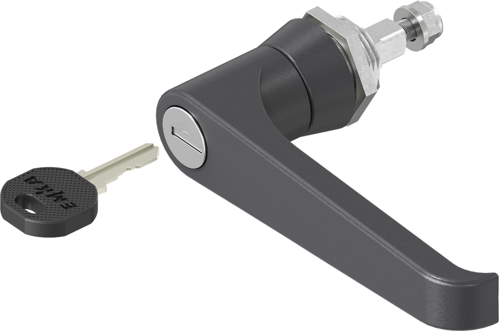 L-handle keyed different, Zinc die black powder-coated
