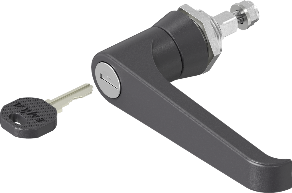 L-handle keyed different, Zinc die black powder-coated