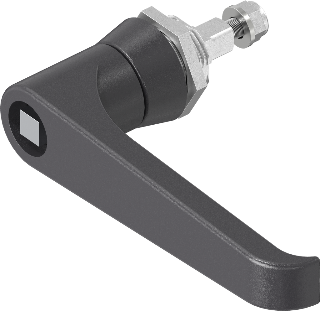 L-handle square 8, Zinc die black powder-coated