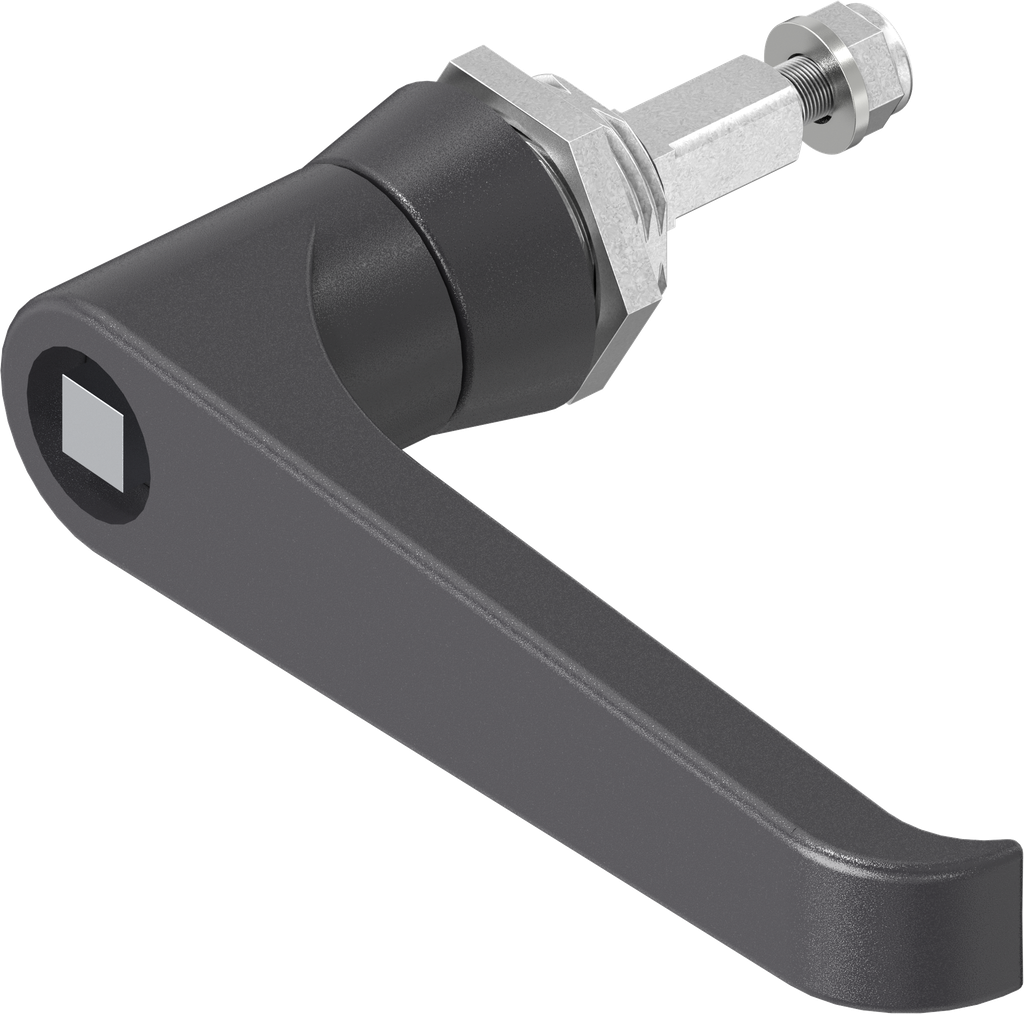 L-handle square 8, Zinc die black powder-coated