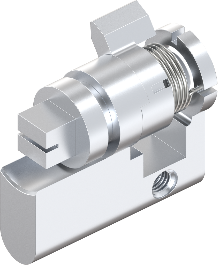Profile half cylinder with insert square 8 slotted, Zinc die chrome-plated