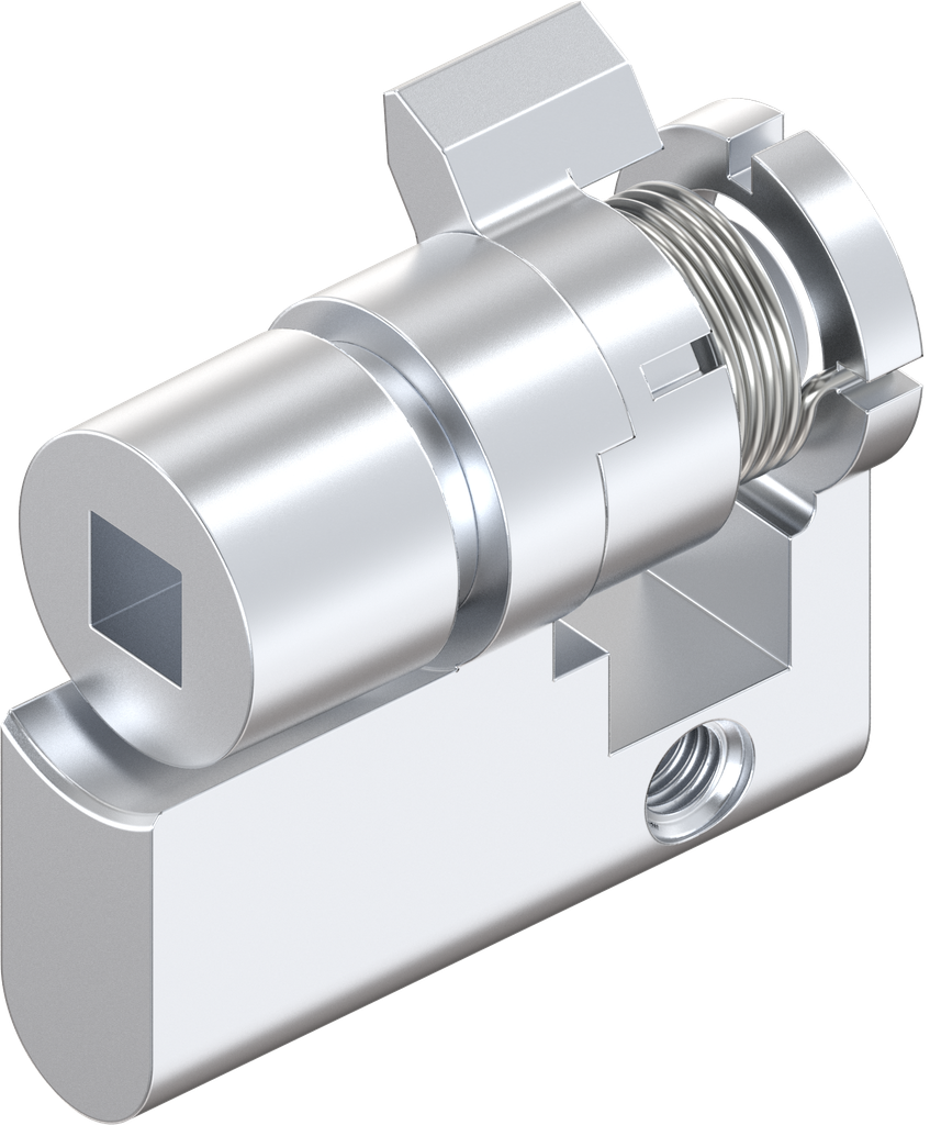 Profile half cylinder with insert square female 6, Zinc die chrome-plated