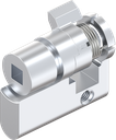Profile half cylinder with insert square female 6, Zinc die chrome-plated