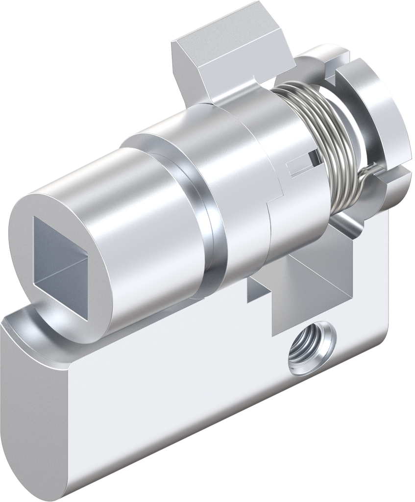 Profile half cylinder with insert square female 8, Zinc die chrome-plated