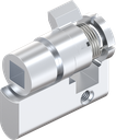 Profile half cylinder with insert square female 8, Zinc die chrome-plated