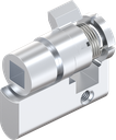 Profile half cylinder with insert square female 8, Zinc die chrome-plated