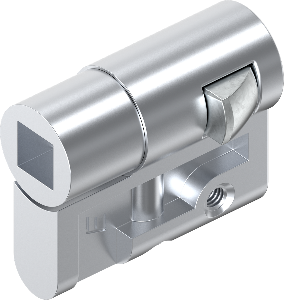 Profile half cylinder with insert square female 8, Zinc die chrome-plated