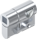 Profile half cylinder with insert square female 8, Zinc die chrome-plated