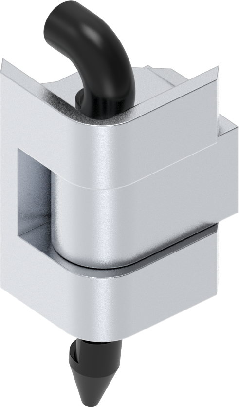 180° Scharnier mit klipsbaren Polyamid Stift, GD-Zn verchromt
