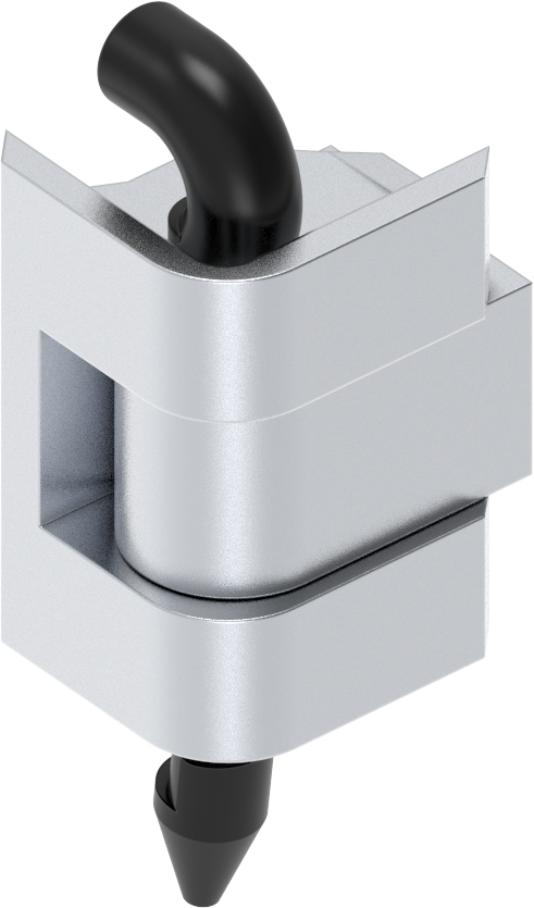 180° Scharnier mit klipsbaren Polyamid Stift, GD-Zn verchromt